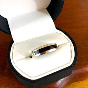 925 silver with black stone ring size 9 3/4